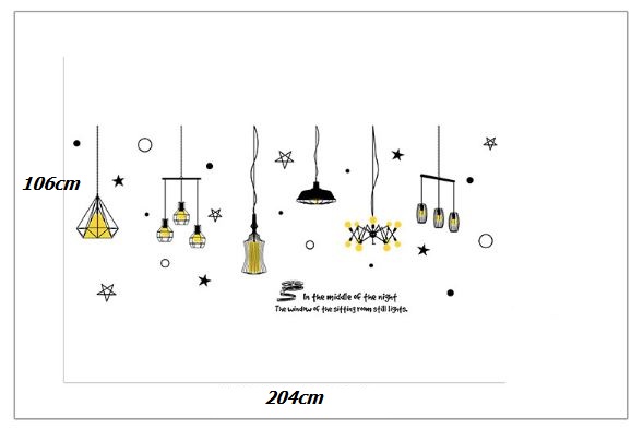 Decal chùm đèn sao vàng 2